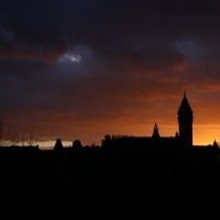 Luxembourg sunset silhouette